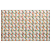 Blaugrüne und orangefarbene Blätter Stoff (Yard (91,4 cm))