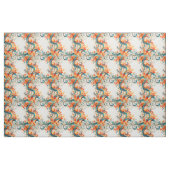 Blaugrüne und orangefarbene Blätter Stoff (Fat Quarter (45,7 x 55,9 cm))