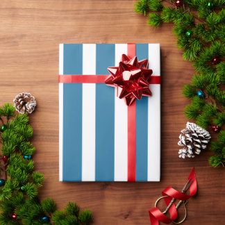Blaugrüne und weiße vertikale Streifen Geschenkpap Geschenkpapier
