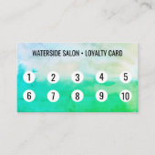 Blaugrüne Wasserfarbe Abstrakt 10 Treuekarte (Vorderseite)