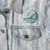 Blaugrüne weiße Blumenknopf Button (Beispiel)