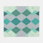 Blaugrüner Argyle-Diamant-Muster Fleecedecke (Vorderseite (Horizontal))