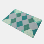 Blaugrüner Argyle-Diamant-Muster Fußmatte (Schrägansicht)