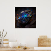 Blaugrüner Boulder-Opal inspirierter Felsen Poster (Küche)