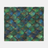 Blaugrüner geometrischer Art Deco Entwurf Fleecedecke (Vorderseite (Horizontal))