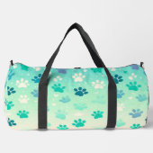 Blaugrüner Gradient-Pfotenabdruck-Tasche Duffle Bag (Vorderseite)
