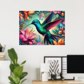 Blaugrüner Kolibri Poster (Heimbüro)