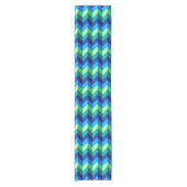 Blaugrüner Ombre-Chevron kleiner Tischläufer (Vorderseite)