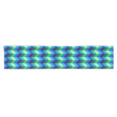 Blaugrüner Ombre-Chevron kleiner Tischläufer (Horizontal)