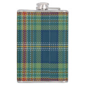 Blaugrüner schottischer Tartan-Karo Flachmann (Rückseite)