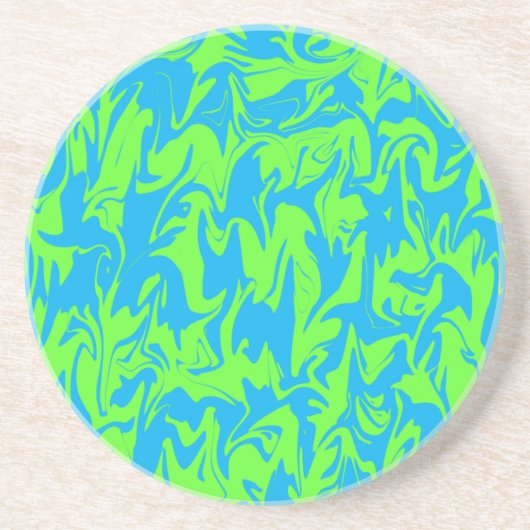 Blaugrüner Swirl Getränkeuntersetzer (Vorne)