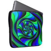 Blaugrüner Swirl Laptopschutzhülle (Vorne Rechts)