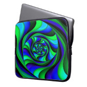 Blaugrüner Swirl Laptopschutzhülle (Vorderseite Links)