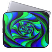Blaugrüner Swirl Laptopschutzhülle (Vorderseite)