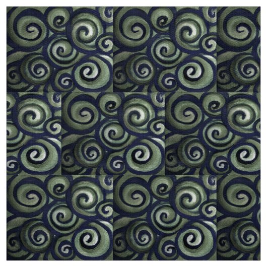 Blaugrüner Swirl Stoff (Muster)