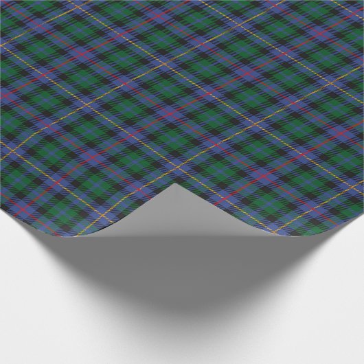Blaugrüner Tartan Geschenkpapier (Ecke)