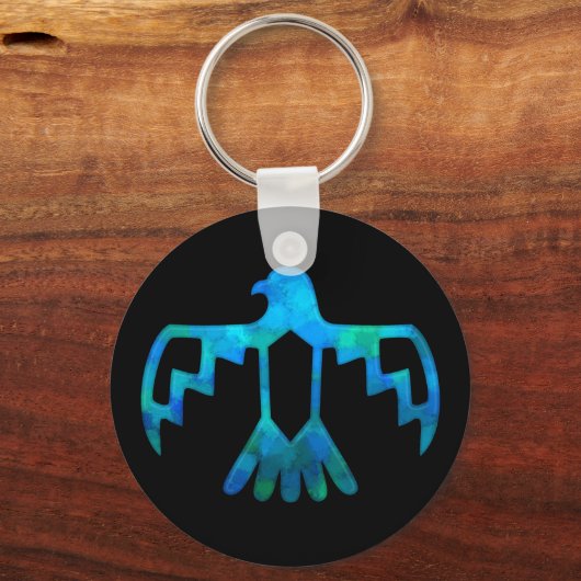 Blaugrüner Thunderbird-Schlüsselanhänger Schlüsselanhänger (Vorderseite)