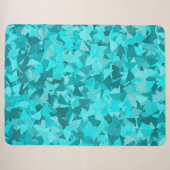 Blaugrünes Dreiecksmuster Sherpadecke (Vorderseite (Horizontal))