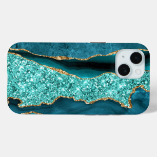 Blaugrünes Gold Glitter Aqua Türkis iPhone-Hülle Case-Mate iPhone Hülle