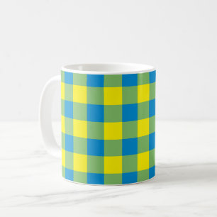 Blaugrünes Karomuster Kaffeetasse