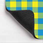 Blaugrünes Karomuster Mousepad (Ecke)