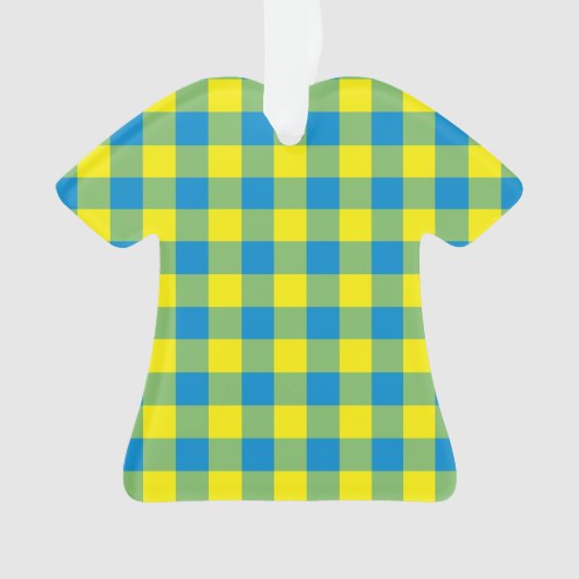 Blaugrünes Karomuster Ornament (Vorderseite)