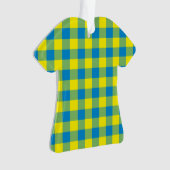 Blaugrünes Karomuster Ornament (Vorderseite)