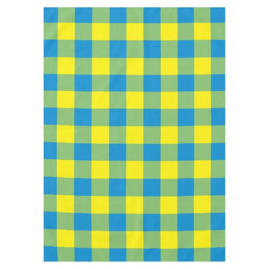 Blaugrünes Karomuster Tischdecke (Vorderseite)