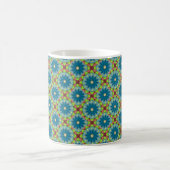 Blaugrünes Muster Kaffeetasse (Mittel)