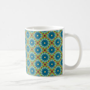 Blaugrünes Muster Kaffeetasse