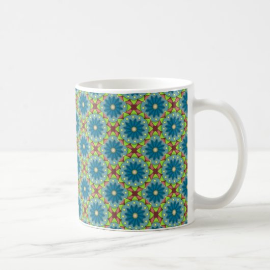 Blaugrünes Muster Kaffeetasse (Rechts)