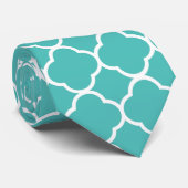 Blaugrünes Quatrefolienmuster Krawatte (Gerollt)