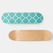 Blaugrünes Quatrefolienmuster Skateboard (Horizontal)