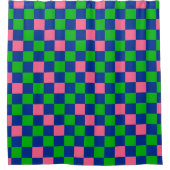 Blaugrünes Rosa Karomuster Design  Duschvorhang (Vorderseite)