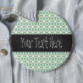 Blaugrünes u. Sahneblumen; Vintage Tafel Button (Beispiel)