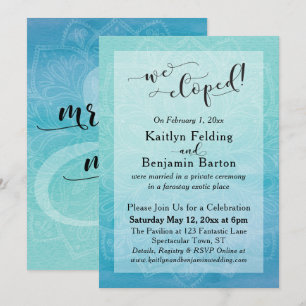 Blaugrünes Wasserfarben-Ombre-Mandala Wir sind aus Einladung