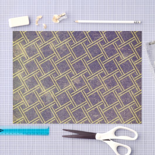 Blaugrunge Textur Abstrakt Geometrisch gestört Seidenpapier (Handwerk)