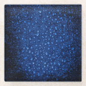 Blaugrunge Textur mit Tropfen Glasuntersetzer (Vorderseite)
