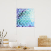 Blaugrungy Geometric Triangle Design Poster (Küche)