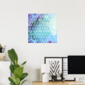 Blaugrungy Geometric Triangle Design Poster (Heimbüro)