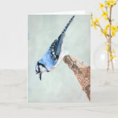 Blauhäher Blank Karte (Gelbe Blume)