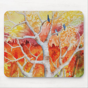 Blauhäher im Herbst Mousepad