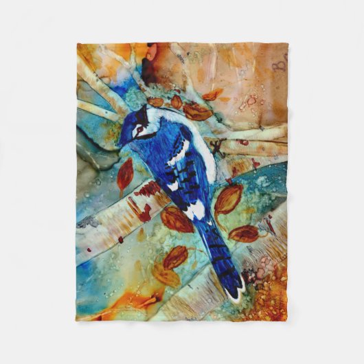 Blauhäher in den Bäumen Fleecedecke (Vorderseite)