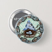 Blauhäher-Nest Button (Vorne & Hinten)