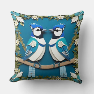 🌿 Blauhäher Vogel  Wildlife Heim Dekor 🐦 Kissen