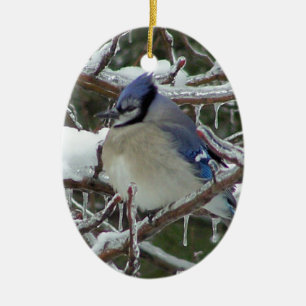 Blauhäher-Weihnachten Keramik Ornament