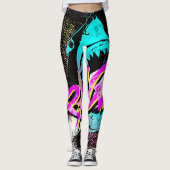 Blauhai der 80er Jahre Leggings (Vorderseite)