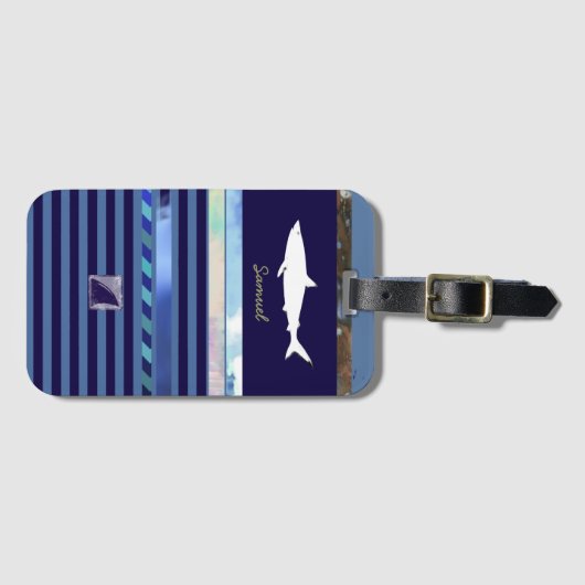 Blauhai Gepäckanhänger (Vorderseite (Horizontal))