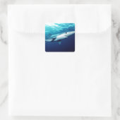 Blauhai Quadratischer Aufkleber (Tasche)