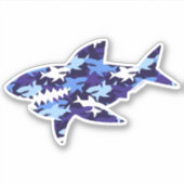 Blauhaie Camouflage Muster Aufkleber (Vorderseite)